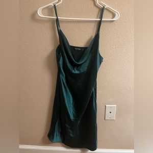 Nasty gal gorgeous green slip silk dress